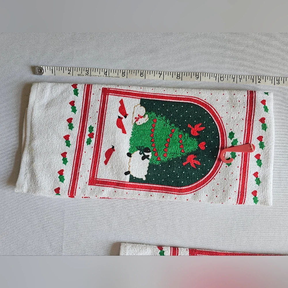 4Pack Holiday Hand Towels Holiday Vintage 80s Hallmark Dog